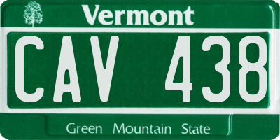 VT license plate CAV438