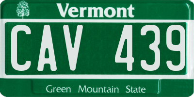 VT license plate CAV439