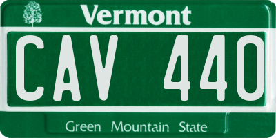VT license plate CAV440