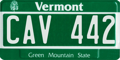 VT license plate CAV442
