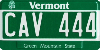 VT license plate CAV444
