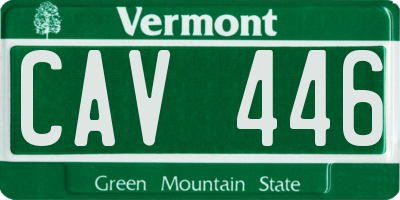 VT license plate CAV446