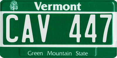 VT license plate CAV447