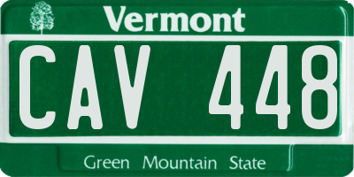 VT license plate CAV448