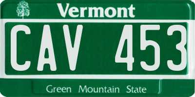 VT license plate CAV453