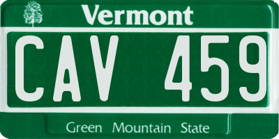 VT license plate CAV459