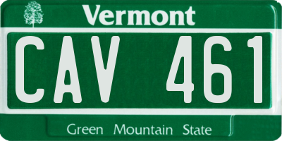 VT license plate CAV461