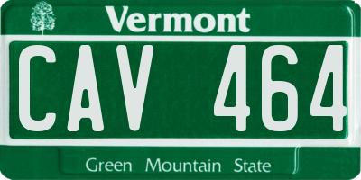 VT license plate CAV464