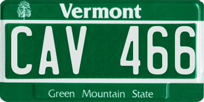 VT license plate CAV466