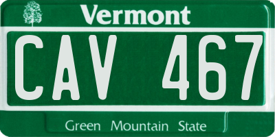 VT license plate CAV467