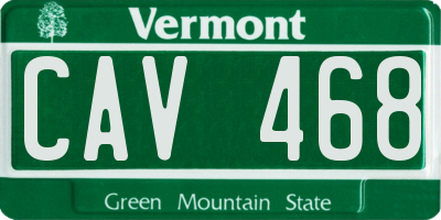 VT license plate CAV468
