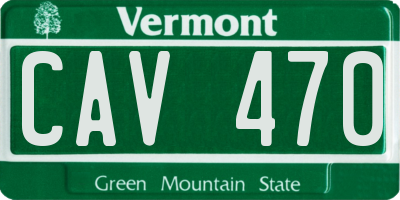 VT license plate CAV470