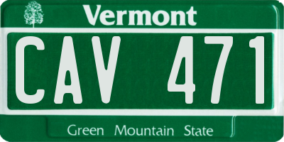 VT license plate CAV471