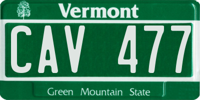 VT license plate CAV477
