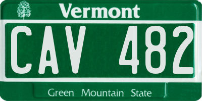 VT license plate CAV482
