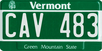 VT license plate CAV483