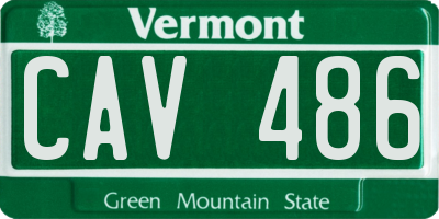 VT license plate CAV486