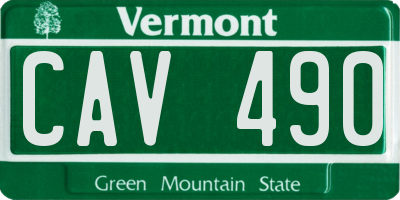 VT license plate CAV490
