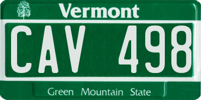VT license plate CAV498