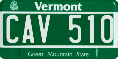 VT license plate CAV510