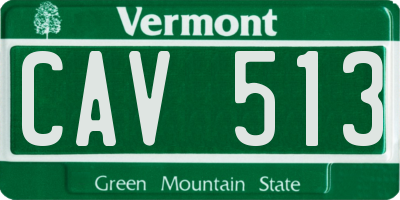 VT license plate CAV513
