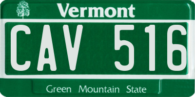 VT license plate CAV516