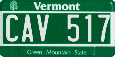VT license plate CAV517