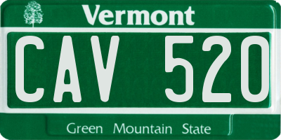 VT license plate CAV520
