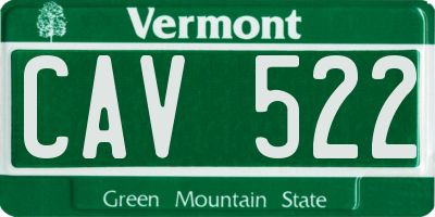 VT license plate CAV522
