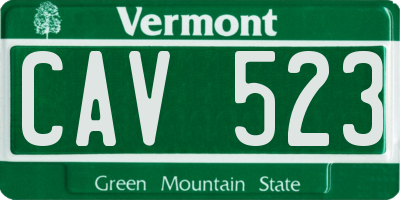 VT license plate CAV523