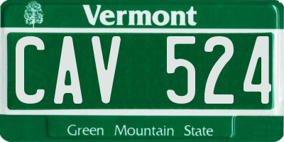 VT license plate CAV524