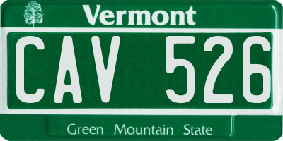 VT license plate CAV526