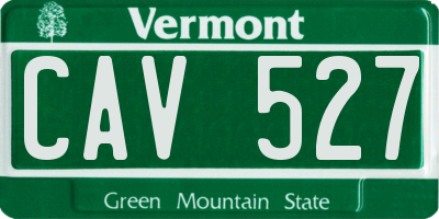 VT license plate CAV527