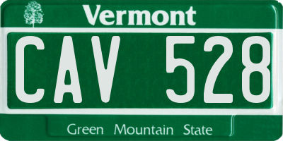 VT license plate CAV528