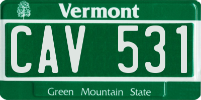 VT license plate CAV531