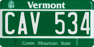 VT license plate CAV534