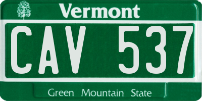 VT license plate CAV537