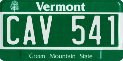 VT license plate CAV541