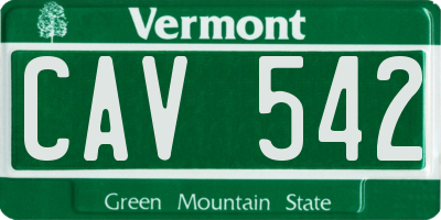 VT license plate CAV542