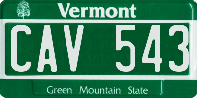 VT license plate CAV543