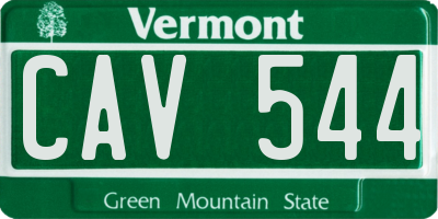 VT license plate CAV544