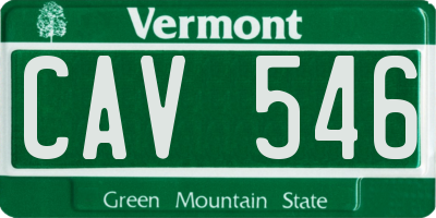 VT license plate CAV546