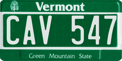 VT license plate CAV547