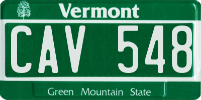 VT license plate CAV548