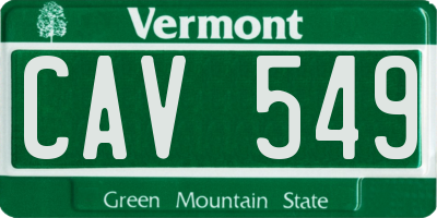 VT license plate CAV549