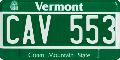 VT license plate CAV553