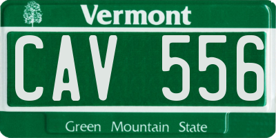 VT license plate CAV556