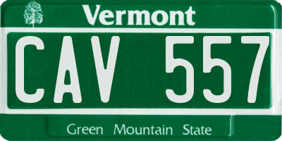 VT license plate CAV557
