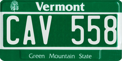 VT license plate CAV558