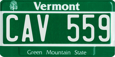 VT license plate CAV559